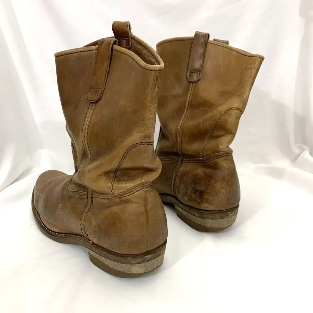 Red Wing Pecos Nailseat 1155 Brown Vintage Pull on Roper Work BOOTS 12 D USA